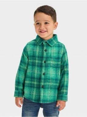 Toddler Boys' Long Sleeve Flannel Shirt